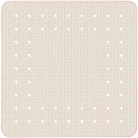 WENKO Tappeto da doccia Mirasol, tappeto da bagno antiscivolo, in gomma, 54x54 cm, beige