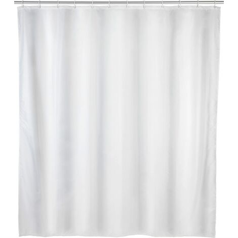 Wenko Tenda doccia monocolore, pellicola materiale sintetico, PEVA, 120 x 200 cm, Bianco