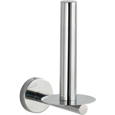 WENKO Toiletten-Ersatzrollenhalter Bosio Edelstahl glänzend, rostfrei, Silber glänzend, Edelstahl rostfrei glänzend