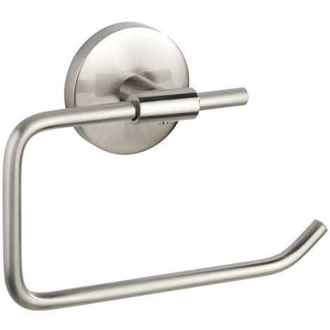 WENKO Toilettenpapierhalter ohne Deckel Cuba Matt, WC-Rollenhalter aus rostfreiem Zinkdruckguss, Silber matt, Zinkdruckguss matt