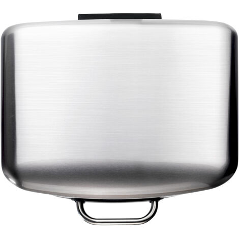 WENKO Treteimer Studio Easy-Close 30 L Edelstahl Mattiert, rostfrei, Absenkautomatik, Silber matt, Edelstahl rostfrei satiniert, Polypropylen , Kunststoff (ABS) schwarz