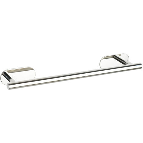 WENKO Turbo-Loc® Edelstahl Badetuchstange Orea Shine, Handtuchhalter, Befestigen ohne bohren, Silber glänzend, Edelstahl rostfrei glänzend