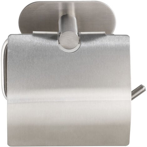WENKO Turbo-Loc® Edelstahl Toilettenpapierhalter ohne Befestigen glänzend, glänzend WC-Rollenhalter, Edelstahl Deckel Shine, Orea mit rostfrei bohren, Silber