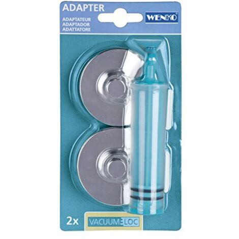 WENKO Vacuum-Loc® adattatore - fissaggio senza trapano, Plastica, 6 x 2.8 x 6 cm, Cromo