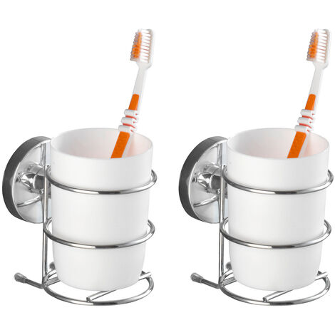 2er Set Zahnputzbecher ohne bohren Zahnpasta Becher Zahnbürstenhalter Bad