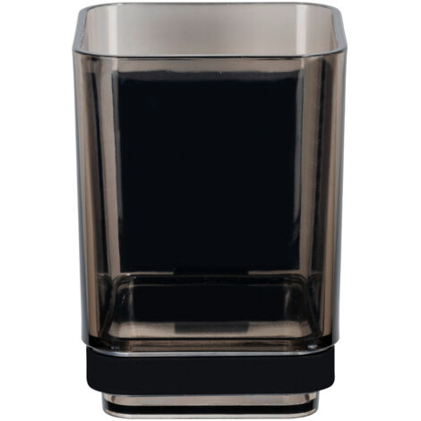 WENKO Vacuum-Loc® Zahnputzbecher Quadro Schwarz