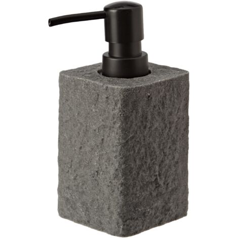 Wenko Villata-Dispenser per sapone liquido, 0,3 l, colore: Grigio, Poliresina, 7 x 15 x 7 cm