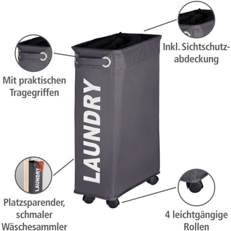 WENKO Wäschesammler Corno Petrol Wäschekorb, 43 l - türkis