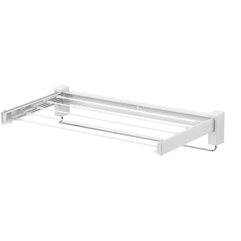 WENKO Wäschetrockner Butterfly, 3,50 m Trockenlänge, Weiß, verchromtes Metall silber glänzend, Kunststoff (ABS) weiß