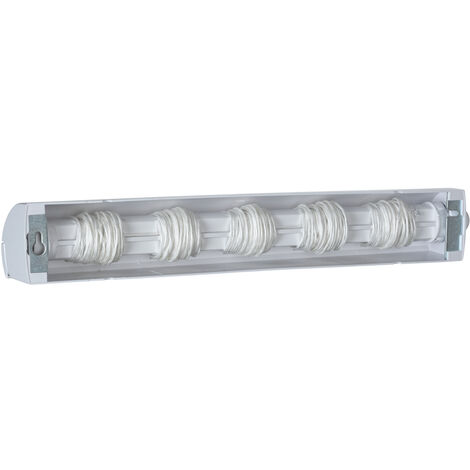 WENKO Wand-Wäscheleinen, ausziehbar, Weiß, Kunststoff (ABS) weiß, Polyester weiß