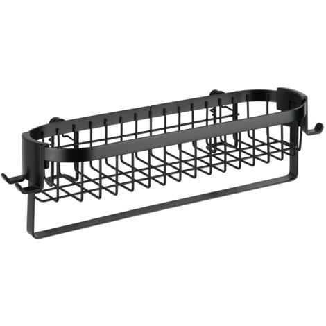 Wenko Wandablage Classic Plus Black mit Haken Wandablage