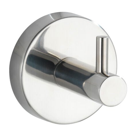WENKO Wandhaken Uno Bosio Edelstahl glänzend, rostfrei, Silber glänzend, Edelstahl rostfrei glänzend