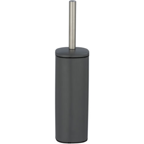 WENKO WC-Garnitur Alassio, Grau, WC-Bürstenhalter, Grau, Stahl grau