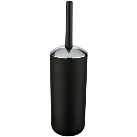 WENKO WC-Garnitur Brasil Schwarz, Spezialkunststoff, absolut bruchsicher, Schwarz, Kunststoff (TPE) schwarz
