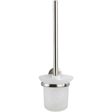 WENKO WC-Garnitur Cuba Matt, WC-Bürstenhalter aus rostfreiem Zinkdruckguss, Silber matt, Zinkdruckguss matt
