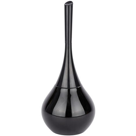WENKO WC-Garnitur Flakon Schwarz Keramik, Keramik, Schwarz, Keramik schwarz, Kunststoff schwarz
