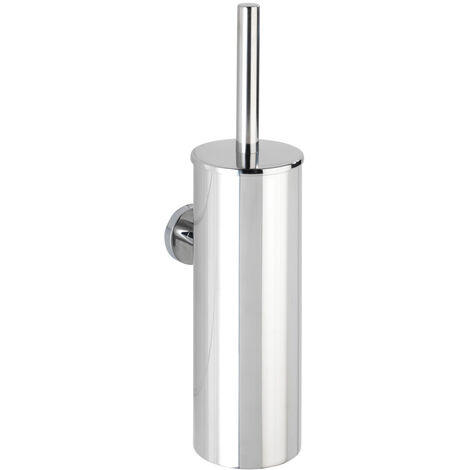 WENKO WC-Garnitur geschlossen Bosio Edelstahl glänzend, rostfrei, Silber glänzend, Edelstahl rostfrei glänzend , Polypropylen schwarz