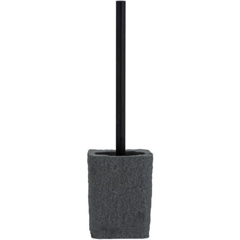 WENKO WC-Garnitur Villata Grau, WC-Bürstenhalter, Grau, Polyresin grau