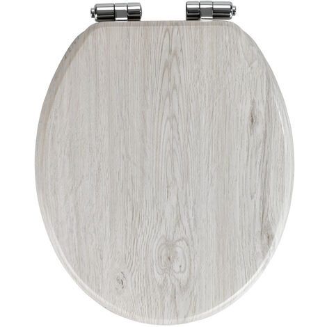 WENKO WC-Sitz Eiche Grau Toilettendeckel Toilettensitz WC Brille WC Deckel