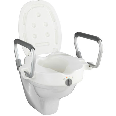 WENKO WC-Sitz Erhöhung mit Stützgriffen Secura Klodeckel Toilettenbrille Toilette WC