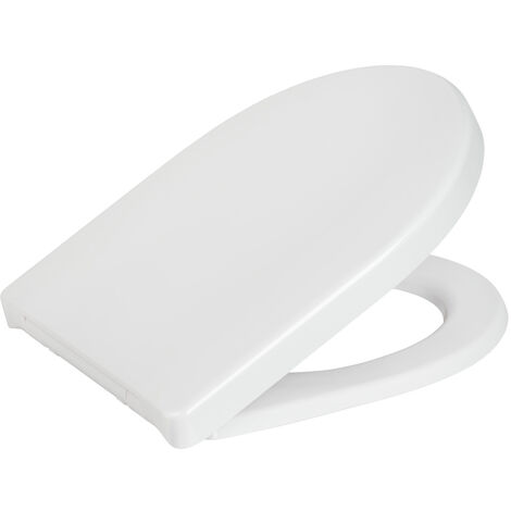 WENKO WC-Sitz Sindia, aus bruchsicherem Duroplast, belastbar bis 300 kg, Weiß, Duroplast weiß , Edelstahl rostfrei