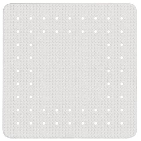 Wenko WK23135 Tappeto Antiscivolo per Doccia, Gomma Naturale, Bianco, 54x54cm