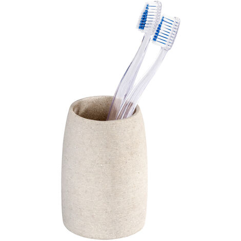 WENKO Zahnputzbecher Goa Beige, Beige, Polyresin beige