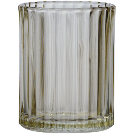 WENKO Zahnputzbecher Vetro, rund, Echtglas, 7,5x10x7,5cm, Braun