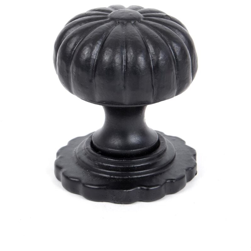 From The Anvil - Black Cabinet Knob (with base) - Small