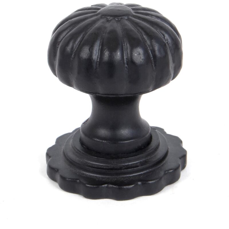 From The Anvil - Black Cabinet Knob (with base) - Large