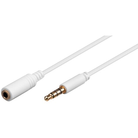 Wentronic 62359 - Cable de conector Jack de 50 cm (macho/hembra), blanco