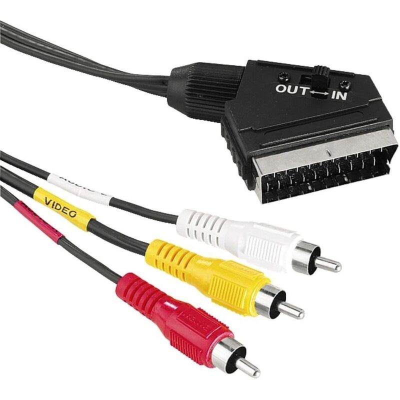

Cable SCART RCA conmutable 3 M Negro