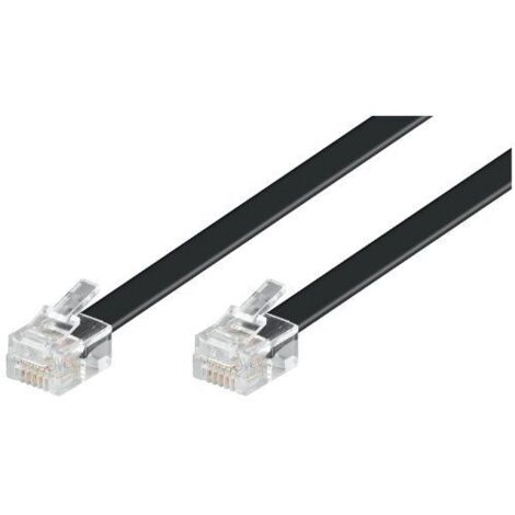 Wentronic Goobay 10m RJ-11/RJ-45 Cable Negro - Adaptador para Cable (RJ-11, RJ-45, Macho/Macho, 10 m, Negro)
