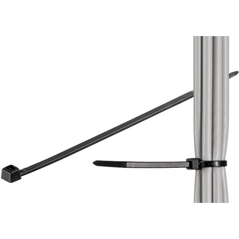 WENTRONIC SERRE-CÂBLE NYLON RÉSISTANT AUX INTEMPÉRIES 200 X 2,5MM NOIR LOT DE 100 FIXPOINT 17069