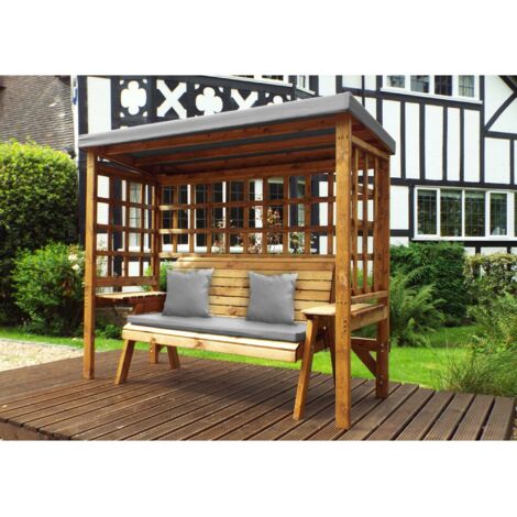Wentworth Three Seater Arbour - W225 x D92 x H194 - Fully Assembled - Grey