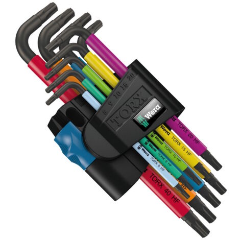 Wera 024179 9 Piece Torx Hold Function Star L Key Set Short Arm Multi Colour
