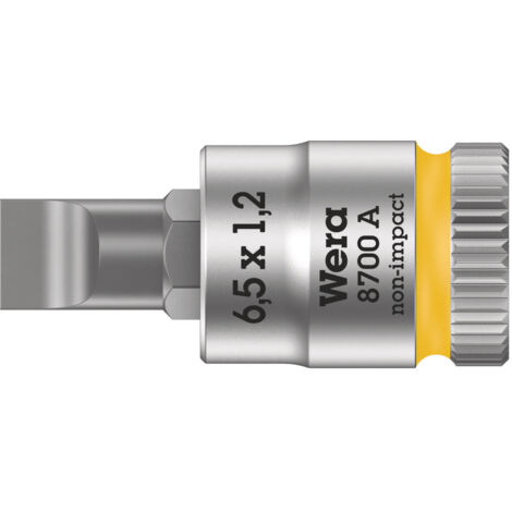 WERA 05003322001 VASO DE PUNTA CON ARRASTRE DE 1/4'', AMARILLO, 1.2 X 6.5 X 28 MM