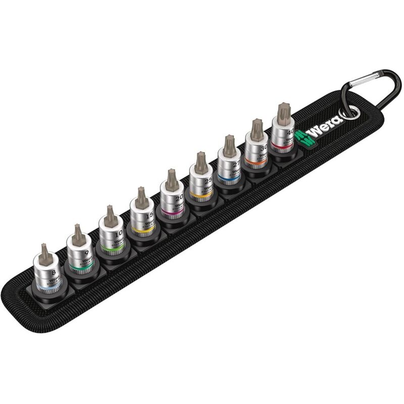 Wera - Set de 9 douille-embouts Zyklop 1/4' avec fonction de retenue Belt a 3