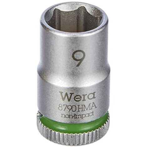 Wera 05003508001 8790 HMA Bussola Zyklop a attacco 1/4, 9.0 mm, argento/verde