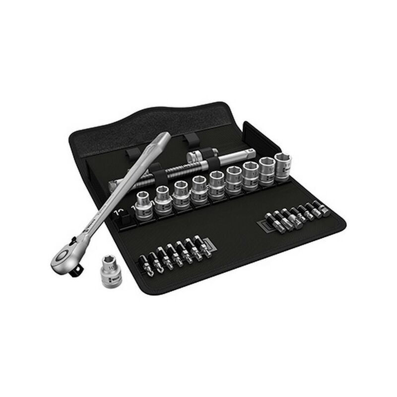 

Juego de carraca con vasos y puntas 28 piezas Zyklop Metal 004078 - Wera
