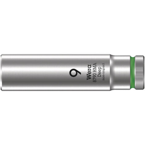 WERA 05004506001 LLAVE DE VASO 1/4'', VERDE FOSFORITO, 9.0 MM