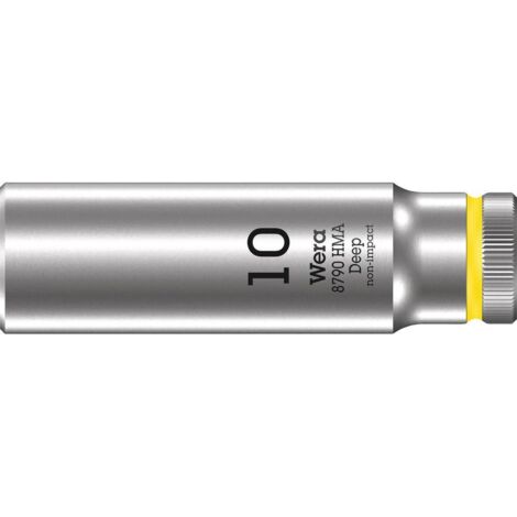 Wera 05004507001 Chiave a Bussola 1/4", Giallo Brillante, 10.0 mm
