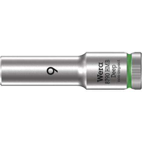 WERA 05004531001 LLAVE DE VASO 3/8'', VERDE FOSFORITO, 9.0 MM