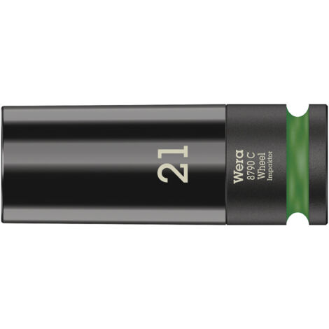 WERA '05004592001 LLAVE DE VASO HEXAGONAL, VERDE, 21 MM