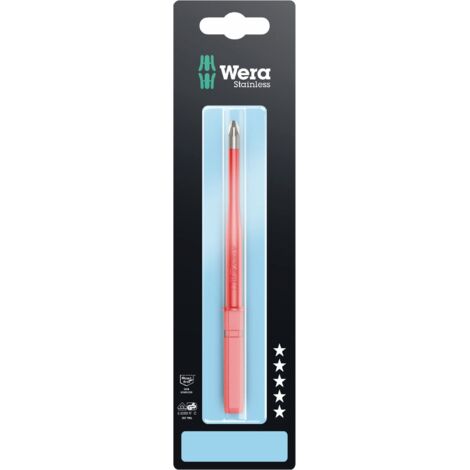 Wera - 05033656001 - Lama giravite isolata, Kraftform Kompakt VDE 3065 iS PZ SB, Acciaio Inox, PZ 2 x 154 mm