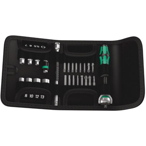 Wera 05051045001 - 1/4inch Drive Kraftform Kompakt 26 Piece Zyklop Socket & Bit Set