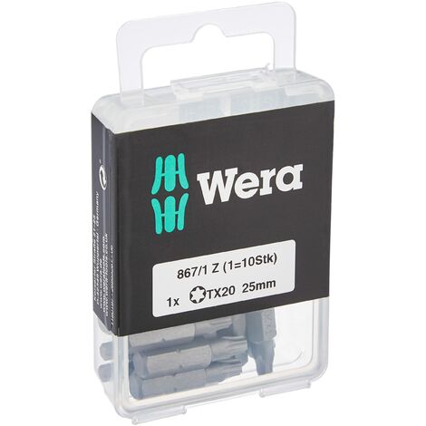 Wera 05072408001 Assortimento di Bit, TX20, Argento