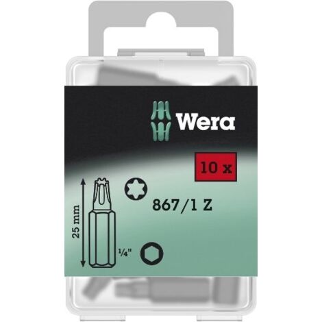 WERA 05072409001 COFFRET D'EMBOUTS TORX 867/1 Z TX 25