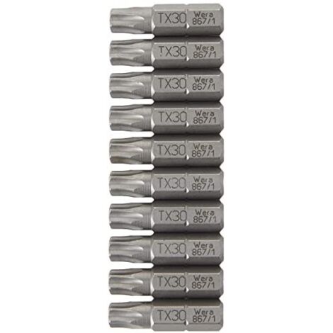 Wera 05072411001 Assortimento di Bit, TX30, Silver