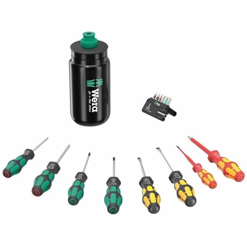 Set d'outils de vissage Wera avec gourde rechargeable Elite Fly Kraftform xl Bottle Set